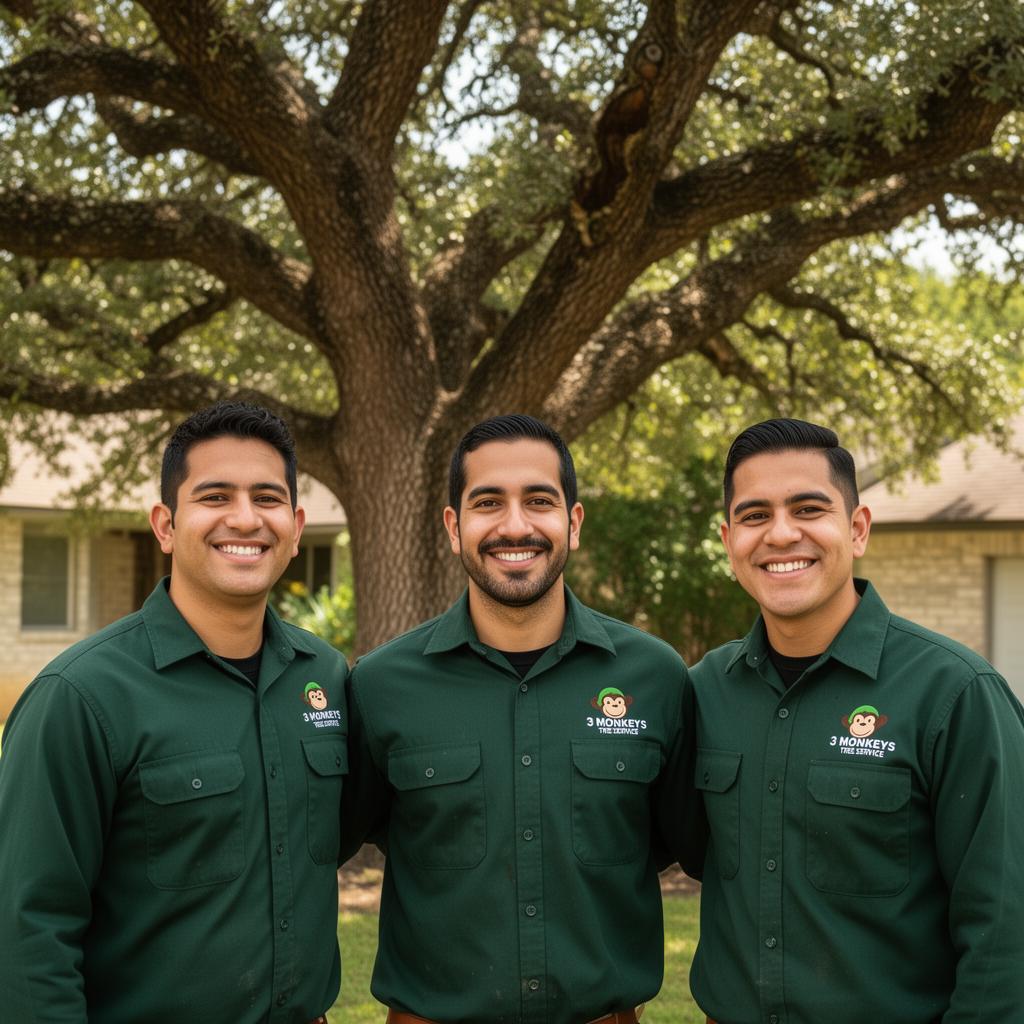 3 Monkeys Tree Service team at work in San Antonio